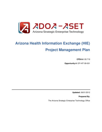 Arizona Health Information Exchange (HIE) Project Management Plan - ASET