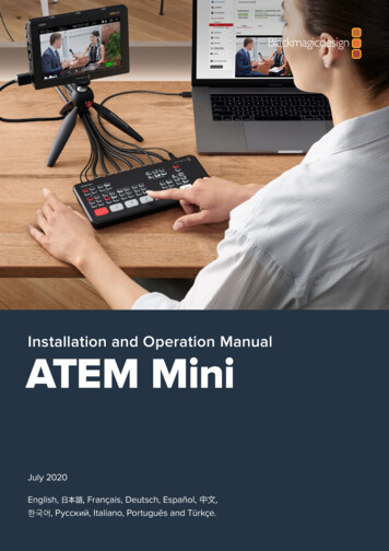 Installation And Operation Manual ATEM Mini