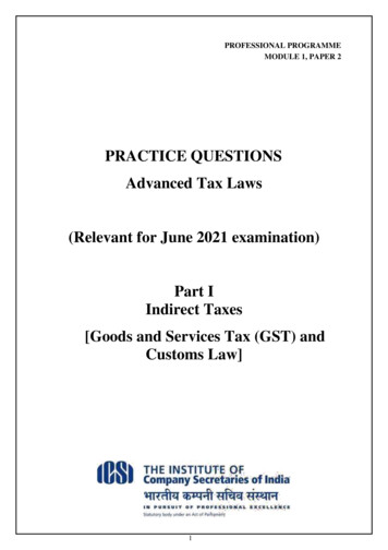 PRACTICE QUESTIONS Advanced Tax Laws (Relevant For June 2021 . - ICSI