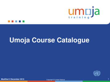 Umoja Course Catalogue - United Nations