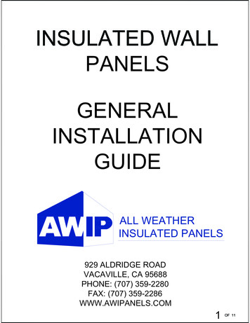 Insulated Wall Panels General Installation Guide