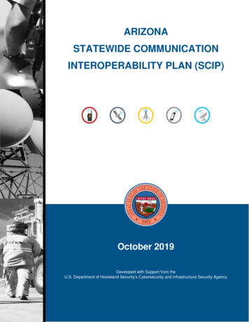 Arizona Statewide Communication Interoperability Plan (Scip)