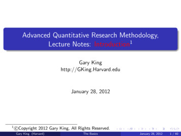 Advanced Quantitative Research Methodology,