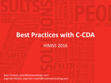 Best Practices With C-CDA - Hl7 