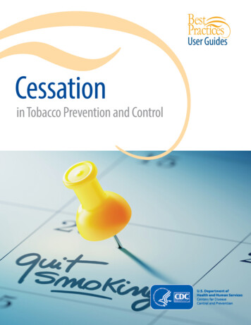 Best Practices User Guides-Cessation In Tobacco Prevention .