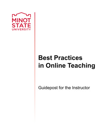 Best Practices In Online Teaching - Minot State University