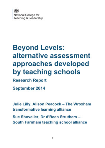 Beyond Levels: Alternative Assessment Approaches Developed .