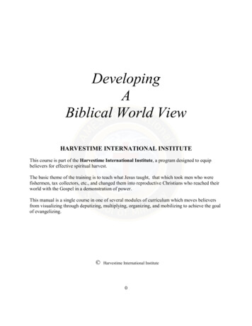 Developing A Biblical World View