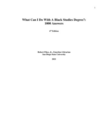 What Can I Do With A Black Studies Degree?: 1000 Answers