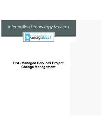 USG Managed Services Project Change Management