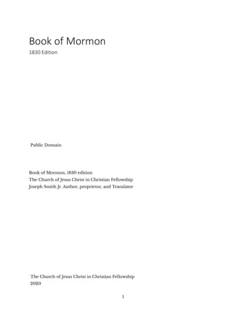 Book Of Mormon - The Church Of Jesus Christ In Christian .
