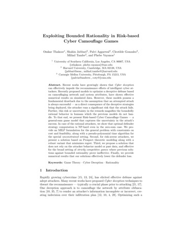 Exploiting Bounded Rationality In Risk-based Cyber Camou .
