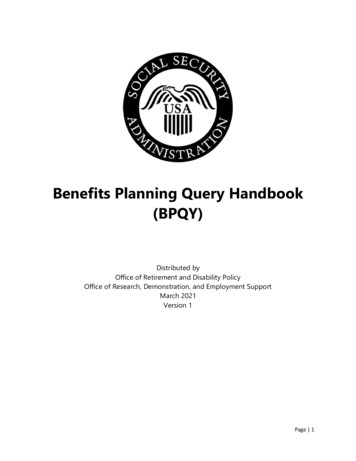 Benefits Planning Query Handbook (BPQY)