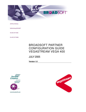 Broadsoft Partner Configuration Guide Vegastream Vega 400