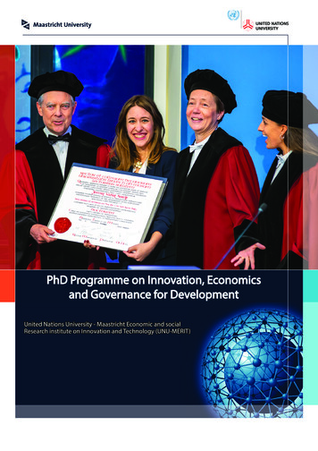 PhD Programme On Innovation, Economics And Governance For Development