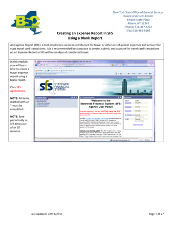 Creating An Expense Report In SFS - Government Of New York