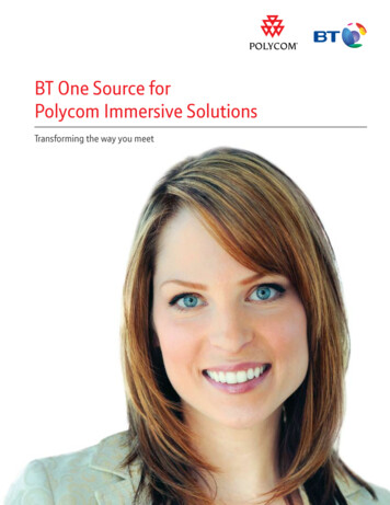 BT One Source For Polycom Immersive Solutions