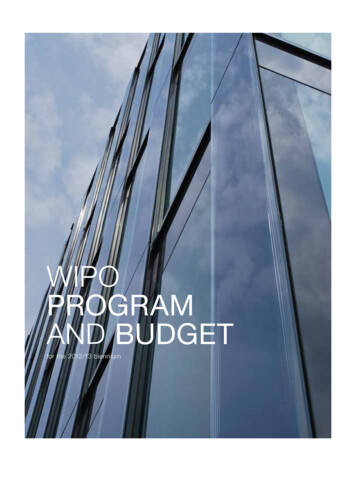 WIPO Program And Budget