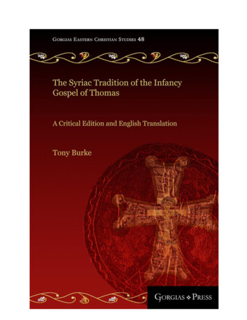 The Syriac Tradition Of The Infancy