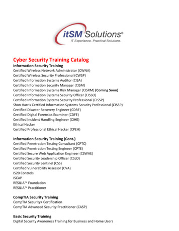 Cyber Security Training Catalog - NISTCSF