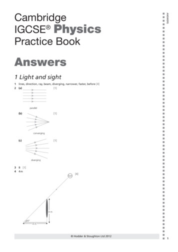 ANSWERS IGCSE Physics Practice Book