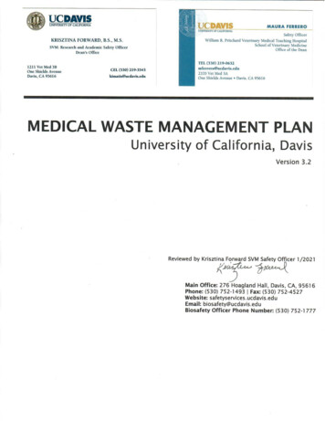 Medical Waste Management Plan - UC Davis