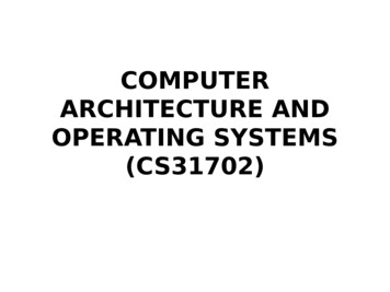 COMPUTER ARCHITECTURE AND OPERATING SYSTEMS 