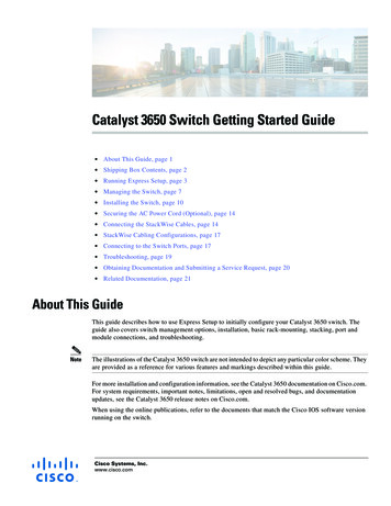 Catalyst 3650 Switch Getting Started Guide
