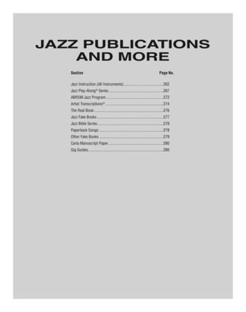 JAZZ PUBLICATIONS AND MORE - Hal Leonard LLC