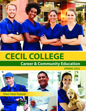 CCE Spring 2022 Booklet - Cecil College — Own Your Future
