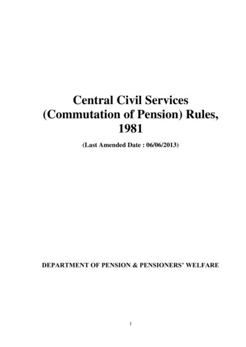 Central Civil Services (Commutation Of Pension) Rules, 1981