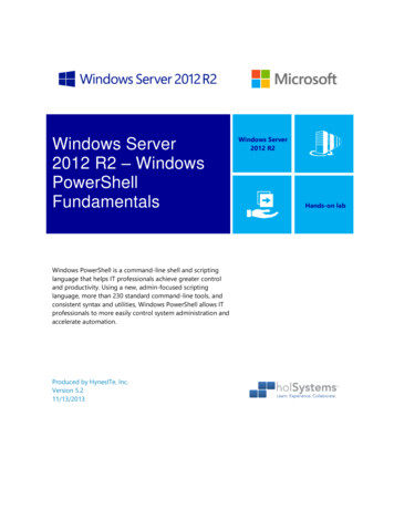 Windows Server 2012 R2 Windows PowerShell Fundamentals