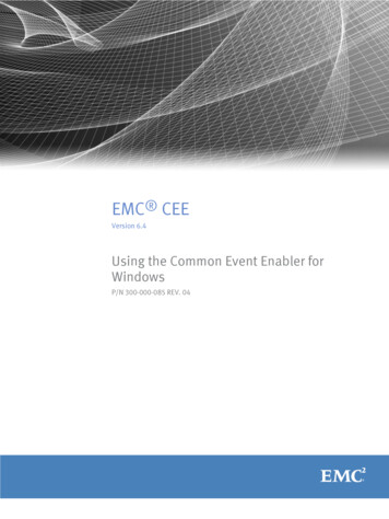 EMC CEE 6.4 Using The Common Event Enabler For Windows - Dell