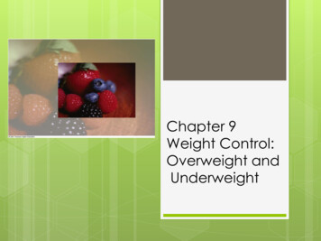 Chapter 9 Weight Control: Overweight And Underweight
