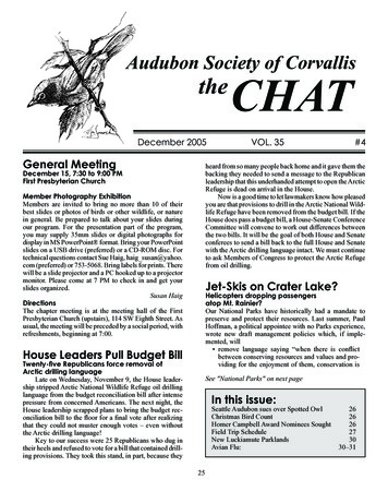 Audubon Society Of Corvallis The CHAT