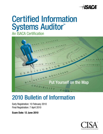 Certified Information Systems AuditorTM