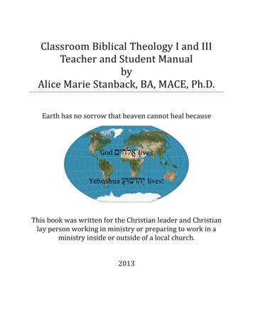 Classroom Biblical Theology I And III Teacher And Student .
