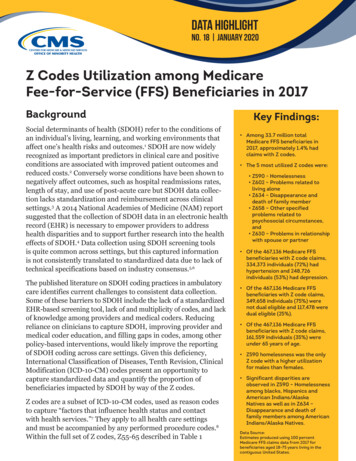 Z Codes Utilization Among Medicare Fee-for-Service (FFS . - CMS