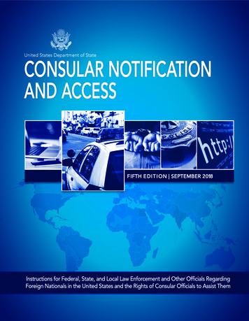 CONSULAR NOTIFICATION AND ACCESS