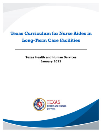Texas Curriculum For Nurse Aides In Long-Term Care Facilities