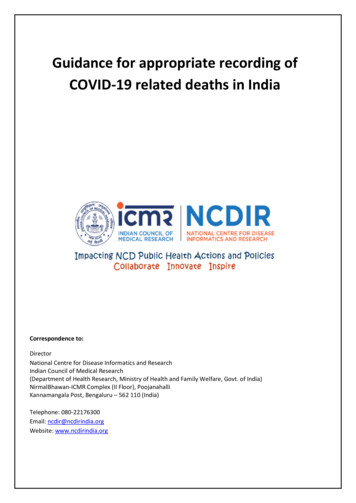 Guidance For Appropriate Recording Of COVID-19 Related .