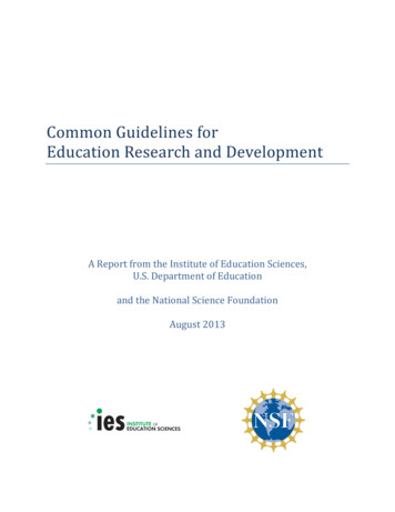 Common Guidelines For Education Research And 