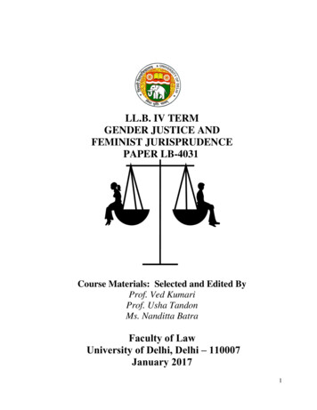 LL.B. IV TERM GENDER JUSTICE AND FEMINIST 