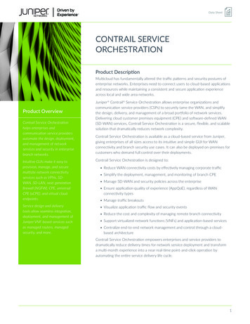 Contrail Service Orchestration - Juniper Networks