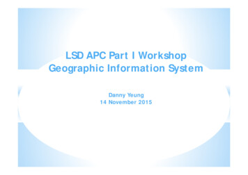 LSD APC Part I Workshop Geographic Information System