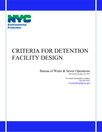 Criteria For Detention Facility Design