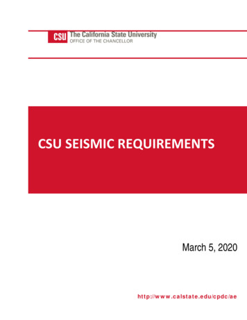 CSU SEISMIC REQUIREMENTS - California State University