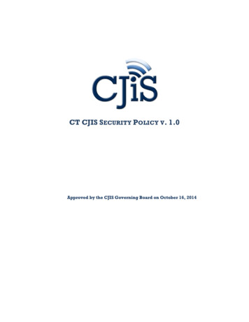 CT CJIS SECURITY POLICY V - Connecticut