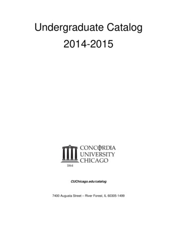 Undergraduate Catalog 2014-2015 - Concordia University Chicago