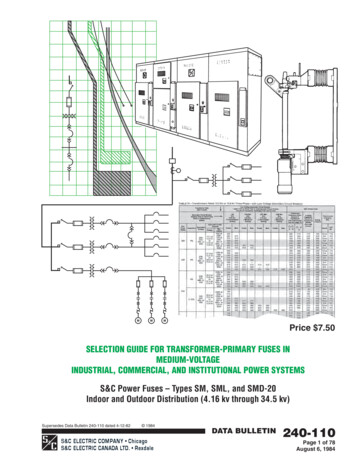 Selection Guide For Transformer-primary Fuses In Medium-voltage .